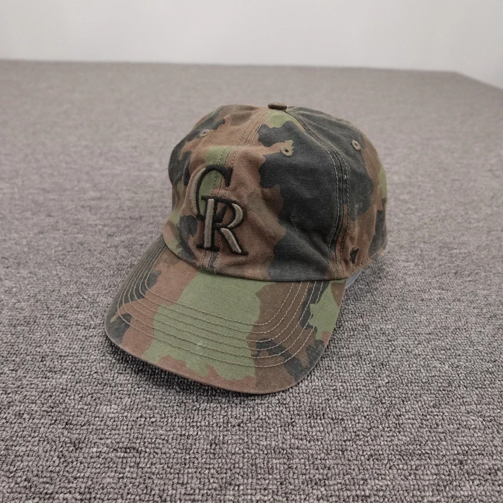 Colorado Rockies Hat Cap Strap Back Mens One Size Camo Green MLB Baseball '47